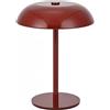 Generic Lampada da tavolo a forma di fungo in metallo, con controllo touch, 3 colori, senza fili, ricaricabile, lampada da comodino a LED per camera da letto, soggiorno, decorazione per la casa (rosso)