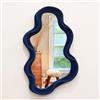TEIPAI Specchio irregolare da parete, decorazione per soggiorno, specchio decorativo ondulato stravagante con tocco floccato, moderno specchio asimmetrico per corridoio, ingresso, scale, bagno, camera