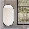 Generic Specchio da bagno angolare girevole a 360°, specchio ovale da parete, specchio per il trucco moderno, con alluminio, vitello e uso orizzontale, per soggiorno, nero (40 x 80 cm)