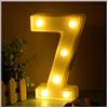 Dubens, lampada a LED con numeri illuminati, 0 1 2 3 4 5 6 7 8 9, luce bianca calda, per feste, matrimoni, ricevimenti in casa, funzionamento a batteria 7