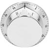 Fockety Timer da Cucina, Aspirazione Magnetica Scala Chiara Suono Forte Allarme Meccanico Rotazione del Nucleo Interno Timer Meccanico Timer di Cottura in Acciaio Inossidabile(Bianco)