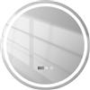 joukares Specchio rotondo a LED, da bagno, anti-appannamento, con illuminazione, specchio da parete a LED, con interruttore touch, indicatore della temperatura dell'ora (bianco)