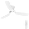 Airwit Ventilatore da Soffitto con Luce 106cm, Silenzioso Plafoniera con Ventilatore per Camera e Soggiorno, 3 Pale Snap-On, LED Dimmerabile 3 Colori, Motore DC Reversibile, Telecomando, Bianco