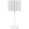 HOMCOM Lampada tavolo paralume ondulato E27 interruttore pulsante bianco | Lampada da tavolo, lampada da comodino per soggiorno, sala giochi, lampadina non inclusa.