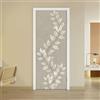 arricraft 2 adesivi autoadesivi per porta, motivo: pianta bianca Lea | Pellicola autoadesiva per porta, 80 x 200 cm, impermeabile, in PVC, rimovibile