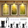 Gouzloyed Mini Faretti LED 360°Rotazione Mini Spotlight USB Mini Spot led Bianca Calda 3000K Luce Spot per Quadri,Armadi,Negozi,Vetrine,Gioielli,Modelli (4 pezzi - Nero - Bianco caldo)