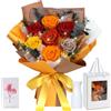 Hanavery Bouquet di Rose Stabilizzate con Vaso, Rosa Eterna, Regalo Donna Compleanno | Mazzo di fiori stabilizzati per Mamma o Moglie, Idee regalo per Compleanno, Anniversario, San Valentino, Festa della Mamma