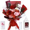 Hanavery Bouquet di Rose Stabilizzate con Vaso, Rosa Eterna, Regalo Donna Compleanno | Mazzo di fiori stabilizzati per Mamma o Moglie, Idee regalo per Compleanno, Anniversario, San Valentino, Festa della Mamma