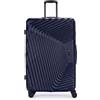 EZZYROL Valigia rigida in ABS leggera a 4 ruote con serratura a combinazione TSA, cabina media, grande, XXL, trolley da viaggio rigido e set, blu navy, XXL 32, Valigia