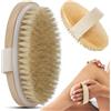 Generico Spazzola Corpo a Secco con Setole Naturali - Spazzola Esfoliante in Legno con Fascia per la Mano - Dry Brushing Corpo