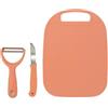 Fackelmann Set da Cucina in Plastica, Tagliere Antiscivolo, Coltellino Multiuso e Pelaverdure Ergonomico per Tagliare, Sbucciare e Affettare con Precisione
