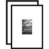 Americanflat Cornice 30x42 cm Nera - Set di 2 Cornici Foto 10x15 cm con Passepartout o 42x30 cm Senza Passepartout - Portafoto con Bordo Sottile in PVC e Pannello Protettivo in Plastica