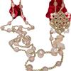 Sorelle Frappalà Collana artigianale fatta a mano, lavorata all'uncinetto con filato prezioso, pietre naturali, cristalli Boemia, perle in vetro e mattonella granny, senza chiusura - Idea regalo. Pezzo unico.