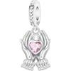 PANPOKI Romantico ciondolo a forma di cuore in argento 925 con zirconi | Zirconi scintillanti, design romantico, ideale per compleanni e anniversari, resistente all'ossidazione, sacchetto di velluto