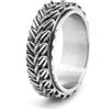 Mesnt Uomo Anello Promessa Acciaio Inossidabile | Anello filatore in rilievo in foglie di grano per uomini 8MM, stile punk