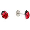 MINOPLATA Orecchini da bambino a forma di coccinella rossa, in argento Sterling 925