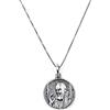 Damiano Argenti Collana con Medaglia Tonda Padre Pio in Argento Sterling 925