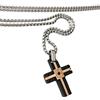 Generico Collana Uomo in Acciaio Inossidabile con Ciondolo Croce Nero e Oro Rosa con Pietra Centrale - Idea Regalo per Lui