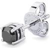 GV GIOIELLI DI VALENZA Mono orecchino in oro bianco 18k con diamante nero, 0.22 ct | 4 griffe