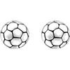 Zenvie Orecchini mini pallone da calcio, argento 925 | argento sterling 925, 5x5 mm, senza nichel, scatola regalo, mini pallone da calcio