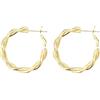 Yumay Orecchini a cerchio extra large in oro 9 kt, con corda intrecciata, per ragazze o donne (40 mm/30 mm)