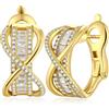 Miaofu Orecchini a Cerchio 18k Oro Bianco Placcata Argento Zirconi Simulato Diamante Brillanti per Donna