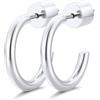 GoldChic Orecchini Cerchio Donna Semplici, Leggeri e Comodi Larghezza 2 mm | Leggeri e Ipoallergenici, Argento/Oro/Oro Rosa/Nero, 15 mm/20 mm/30 mm/40 mm/50 mm/60 mm/70 mm/80 mm/90 mm/100 mm