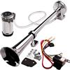Noctepar Klaxon Camion 12V, Tromba Trattore 45cm, Suono Grave 150dB con Compressore | Tromba Zinco - Antiruggine & Impermeabile - Per tutti i Veicoli 12V - Kit Relè e Cablaggio