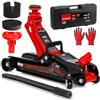 LEHMANN Cric Idraulico per Auto 2,5T, Set con Valigetta, Tampone in gomma e Guanti, Capacità 2500 kg, 85-360 mm, Ruote a 360°, per Auto e Veicoli Ribassati - Riparazione e Cambio Gomme