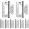 vidaXL Cerniera 8 pz 100 x 75 x 13 mm Argento Acciaio