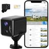 Bextgoo 4G LTE Telecamera con SIM senza WiFi, 2K Mini Videocamera 4G | Portatile Mini Telecamera senza Fili, Rilevamento AI, Angolo 160°, Visione Notturna 2K, per Auto, Camper e Viaggio