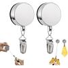 Generic Pacco da 2 Clip Retrattile per Asciugamani, Clip per Asciugamani，2 PCS | Grabber per Salviette Autoadesive, Supporto Adesivo Retrattile da 60 cm, Portabiancheria per Cucina e Bagno