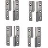 TOP-MAX 4 confezioni di cerniere sollevabili, 6,4 cm cerniere per porte divise in metallo nero smontabili, universali per sinistra, cerniere per armadi, guardaroba, finestre e scatole in legno