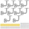 YUENPUN 10 Supporti per Corrimano, 60 X 80 mm, Diametro 12 mm | YUENPUN, Acciaio Inox, Passamano per Scale, Staffe a Muro, 30 Viti Lunghe, 30 Tasselli, 40 Viti Corte, Interni Ed Esterni