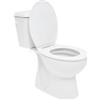 Ceramia Multi WC da appoggio completo | ciotola in ceramica con flangia | uscita verticale a terra | serbatoio + copriwater incluso | doppia caccia 3/6 L | bianco lucido (EUR960NEW)
