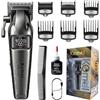 KEMEI 1667 Tagliacapelli Professionale Uomo | Rasoio a Barba Lama T Ceramica, Schermo LED, Motore 9000 giri/min, Autonomia Lunga, 6 Zoccoli Inclusi, Uso Casa & Soggiorno