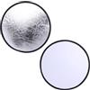 Cabilock 2 Pezzi Riflettore Fotografico Rotondo 30cm Bianco Argento in Nylon | Pannello 2 in 1 Rivestimento Riflettente, per Tavolo da Studio, Cibo, Miniature e Artigianato