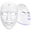 buusace Maschera di terapia senza fili LED per viso e collo con luce a LED, 8 ospiti e 7 colori, anti-invecchiamento per le rughe, regali per gli amanti della bellezza