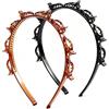 Suiyeejan Fascia per capelli con clip, 2 pezzi, cerchietti per capelli con mollette e denti, doppia frangia, per sport, fitness, uso quotidiano, per donne, bambini e ragazze