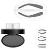 Gokame Set di timbri deluxe per sopracciglia, Polvere per Timbro per Sopracciglia, Kit di Timbro per Sopracciglia Impermeabile con Polvere a Prova di Smalto e Stencil(Light gray-A)