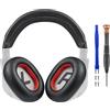 SOULWIT Pelle Proteica Cuscinetti Auricolari + Archetto, Kit di Ricambio per Plantronics BackBeat Pro 2, Cuffie Voyager 8200 UC, Parte di Riparazione di Ricambio - Nero