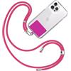 TBOC Cordino Catenella Laccio Strap Porta Cover [Fucsia] con Toppa di Fissaggio [Fucsia] per Telefono Cellulare da Collo - Tracolla Catenina con cordini Accessori Telefoni Universale Laccetti