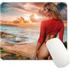 ELLENNE Tappetino Mousepad 24x20cm Donna Modella|Curve al Tramonto|W22 | Tappetino per Mouse Classico Sottile 240x200mm | Base Antiscivolo | Design Donna Modella Bellezza | Mousepad Seducente