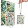 Fofvccv Custodia Floreale per Motorola Razr 70 Ultra con Cordino DSSH Blu | Sottile Bling Effetto Elegante Custodia per Telefono per Donna e Ragazza con Catena da Polso Perle per Moto Razr 60 Ultra
