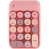 Ticha Tastiera numerica USB rosa a 10 tasti, 90 x 135 x 25 mm, wireless, vintage, rotonda, impermeabile, 18 tasti per il settore finanziario