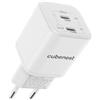 Cubenest N2D100 PD GaN Nano USB-C Alimentatore di rete 100 W, 2 porte USB-C, spina UE, bianco