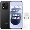Xiaomi Redmi Note 17 5G, Smartphone 6+ 256GB, batteria massiccia da 7700 mAh, IP65, fotocamera da 50 MP, display AMOLED da 6,99, nero, con caricabatterie da 67 W, cuffie