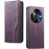 MOJIA Custodia per ZTE Blade A76 5G, Cover Wallet in PU Pelle [Standard Business], Protezione Totale, con Funzione Stand e Chiusura Magnetica. Purple