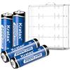 Kratax Confezione da 4 batterie ricaricabili al litio AA da 3000 mWh, ad alta capacità, 1,5 V, batteria ricaricabile AA, 1600 cicli di lunga durata, doppia aa, scarica massima 3,8 A, solo batteria