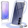Coiwxmoi Cover per Samsung Galaxy S26 FE con Cordino,Trasparente Custodia con Laccio Tracolla Corda Catena Cinghia,Ultra Morbido Silicone TPU Antiurto Case per Samsung S26 FE 6,7, Viola